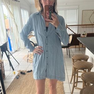 Cloth & Stone Light Blue Midi Dress from Anthropologie